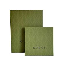 TWO Authentic Gucci Empty Accessory Gift Boxes Green Embossed Storage Decor for sale  Shipping to South Africa