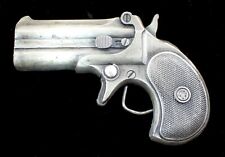 BU27 NEW DERRINGER GUN SHAPE WITH BLUE PEARL HANDLE BELT BUCKLE 