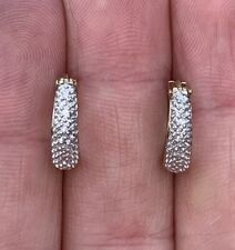 9ct Gold Diamond Hoop Earrings, 9k 375 for sale  Shipping to South Africa