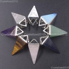 Pingente de prata chakra reiki pontiagudo pirâmide cristal ametista pedras preciosas naturais comprar usado  Enviando para Brazil