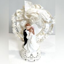 Vintage Wedding Cake Topper Porcelain Bride Groom for sale  Shipping to South Africa