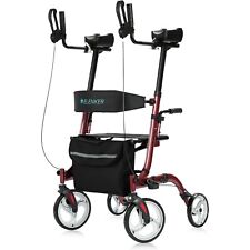 ELENKER Upright Rollator Stand Up Folding Mobility Walking Aid Seat Back Erect, used for sale  Shipping to South Africa