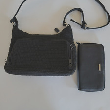 Bolsa de ombro Worthington tecido crochê malha tiracolo preta 10”x7” vintage nova comprar usado  Enviando para Brazil