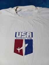 Camiseta vintage años 90 EE. UU. acrobática equipo avión jet punta única blanca XL segunda mano  Embacar hacia Argentina