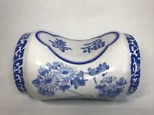Almohada de porcelana china azul y blanca reposacabezas decorada con flores segunda mano  Embacar hacia Mexico
