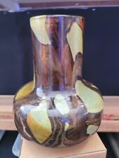 Mdina 'kamienie ziemne' maltański piaszczysty wazon szklany zielony i brązowy, bez uszkodzeń, używany na sprzedaż  Wysyłka do Poland