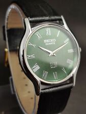 Usado, Relógio de pulso masculino Seiko slim quartzo japonês mostrador verde SQ58 comprar usado  Enviando para Brazil