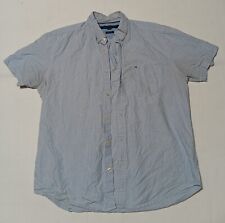Usado, Camisa masculina manga curta listrada branca azul média ajuste clássico Tommy Hilfiger comprar usado  Enviando para Brazil