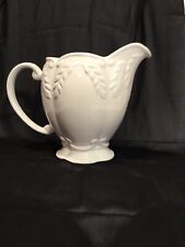 Pfaltzgraff   Water Basin Pitcher ONLY -White  Vintage- Embossed Vine Leaves for sale  Shipping to South Africa
