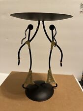 Vintage Mid Century Laurids Lonborg Denmark Wrought Iron Rattan Candleholder for sale  Shipping to South Africa