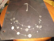 silver disc 3 strand necklace for sale  South Hadley