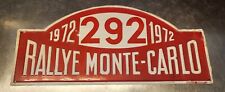 1972 ORIGINAL COMPETITOR RALLIE MONTECARLO COMPETITOR RALLY PLATE for sale  Shipping to South Africa