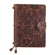 Bloco de notas de couro vintage diário de viagem caderno de esboços flor em relevo B7T2 comprar usado  Enviando para Brazil