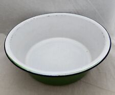 Green & White Vintage 1920-1940 Enamelware 2 QT BASIN, used for sale  Shipping to South Africa