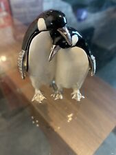 Pewter enamel penguin for sale  OLDHAM