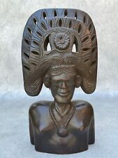OLD WOOD CARVING WOMAN FEMALE SCULPTURE ANCIENT AZTEC MAYAN POLYNESIAN INDIAN for sale  Shipping to South Africa