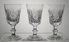 PINWHEEL CRYSTAL Sherry Glasses 5", SET OF THREE, Attributed to BOHEMIA for sale  Canada