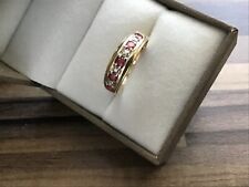 ladies 9ct yellow gold diamond and ruby  ring size P Dress / Eternity style ring for sale  Shipping to South Africa