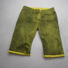 Robins Jean Short mens 32 Green Pocket Flaps Denim Casual Motard, used for sale  Shipping to South Africa