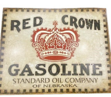 Letrero de gasolina corona roja Standard Oil Company of Nebraska 16"" x 12,5"" metal lata segunda mano  Embacar hacia Argentina