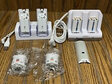 Lote de 2 estaciones de carga Nintendo Wii baterías recargables Motion Plus probadas segunda mano  Embacar hacia Mexico