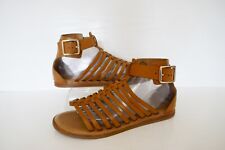 CLARKS "RENEE ICE" TAN LEATHER/LEATHER LINED GLADIATOR ANKLE STRAP SANDALS UK 7D for sale  Shipping to South Africa