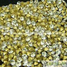 1440Pcs Clear Top Czech Crystal Rhinestones Round Pointed Foiled Back Pick DIY for sale  Shipping to South Africa