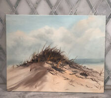 Placa de lona a óleo vintage praia ervas marinhas dunas de areia paisagem marítima oceano 11”X14”, usado comprar usado  Enviando para Brazil