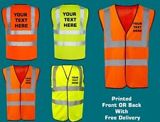 PERSONALISED CUSTOM PRINTED HI VIZ HIGH VIS SAFETY VEST WAISTCOAT for sale  Shipping to South Africa