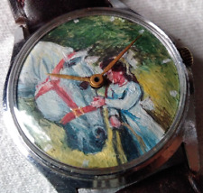 relógio pintado à mão com manutenção década de 1950 soviético único arte original incrível comprar usado  Enviando para Brazil