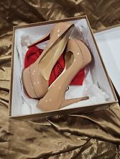 Used, Christian Louboutin Heels 42 Bianca 120 Beige Patent Leather Nude Platform for sale  Shipping to South Africa