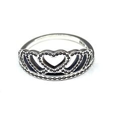 Genuine Pandora S925 ALE Hearts Tiara Ring , used for sale  MARKET DRAYTON