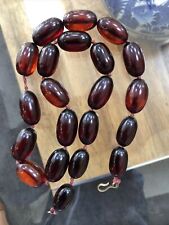 LARGE ANTIQUE CHERRY AMBER BAKELITE BEAD NECKLACE- 131.9 GMS, used for sale  HOVE