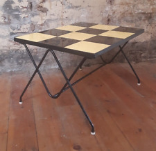 Used, Vintage Low Side Table Chequered Tile Topped Table French 1950's for sale  Shipping to South Africa