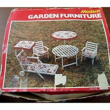 Used, Vtg 70's Modern Garden Furniture Miniature Patio Set Umbrella Table Lounge Chair for sale  Shipping to South Africa