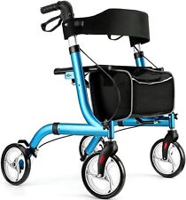 Rollator Walker for Seniors 8" Wheels Seat Padded Backrest Mobility Walking Aid for sale  Shipping to South Africa