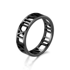 Used, Roman Numeral Stainless Steel Ring Men Women Couple Wedding Band Luck Jewelry for sale  Shipping to South Africa
