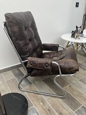Chrome leather lounge for sale  WOKINGHAM