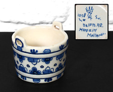 Vintage DELFT Signed Pot / Egg Cup, 4cms Tall. Blue & White Pottery / Ceramics. for sale  Shipping to South Africa