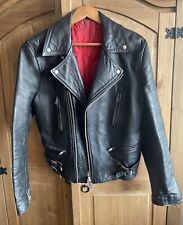 mens black leather jacket vintage for sale  READING