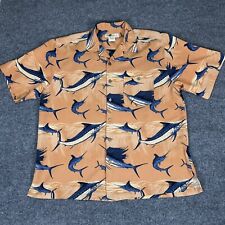 Joe Marlin Hawaiian Shirt Mens XL Orange Button Down Short Sleeve Rayon Adult for sale  Shipping to South Africa