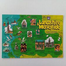 Postcard map lancashire for sale  LLANDINAM