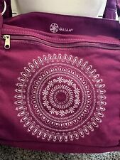 Bolsa de transporte Gaiam Yoga/Pilates tapete roxo bordado grande excelente estado comprar usado  Enviando para Brazil