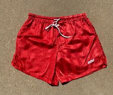 Vintage Mitre Club Nylon Soccer Shorts Red Striped Satin Men’s Size Large for sale  Shipping to South Africa