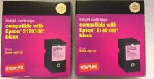 Staples Brand 2 cartuchos de impressora jato de tinta preto novo compatível Epson NOVO comprar usado  Enviando para Brazil