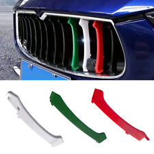 3 para 2014-2017 Maserati Ghibli bandeira italiana cor grade frontal acabamento tira capa, usado comprar usado  Enviando para Brazil