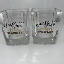 2 Whisky Cuadrado Jack Daniels Vintage 8 OZ Rocas Bola Baja Vidrio Pesado Texto Dorado, usado segunda mano  Embacar hacia Argentina