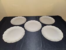 5 Kaiser Romantica Coupe White Ribbed Scalloped Gold Trim Luncheon Dinner Plates for sale  Shipping to South Africa
