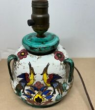 Lámpara de cerámica italiana Montelure mayólica de colección pájaros flores Italia segunda mano  Embacar hacia Argentina