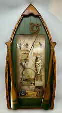 Bass Fly Fishing Boat Shadow Box w/ Glass Wall Hanging Decor 25x12 Hobby Lobby for sale  Shipping to South Africa